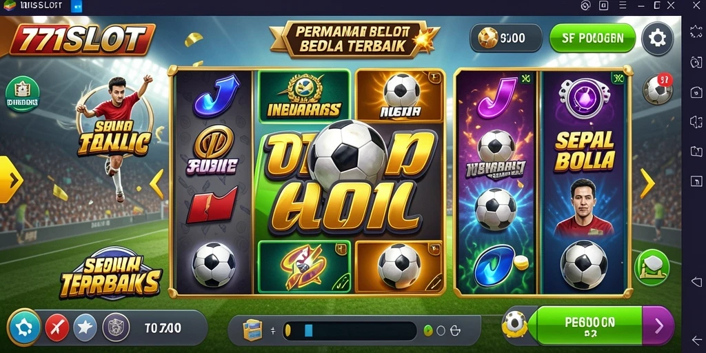 Tampilan gameplay 171SLOT dengan tema sepak bola yang menarik.