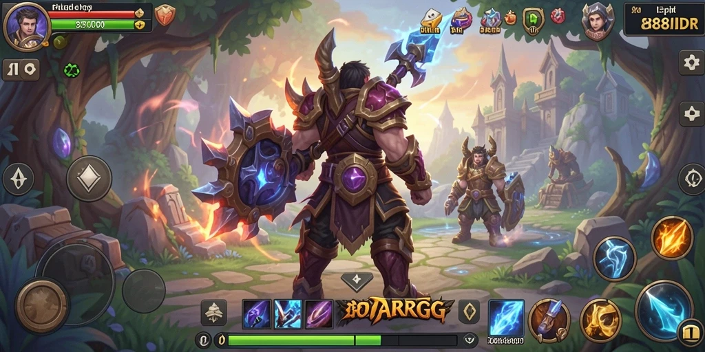 Screenshot gameplay 888IDR menampilkan aksi pertempuran yang seru dan dinamis.