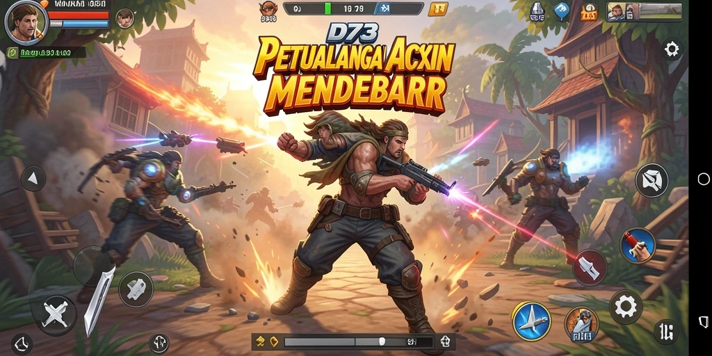 Tangkapan layar D73 menampilkan aksi pertempuran yang mendebarkan.
