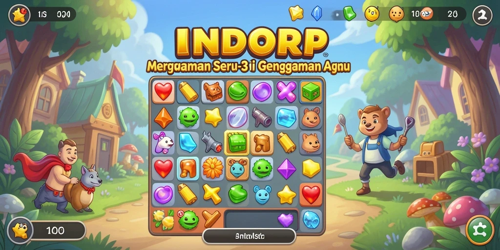 Tangkap layar gameplay seru dari INDORP dengan warna-warni menarik.