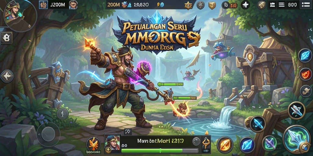Tampilan gameplay menakjubkan J200M dalam dunia MMORPG.