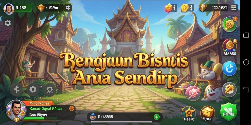 Screenshot RI188 menampilkan gameplay seru dalam membangun kerajaan bisnis.