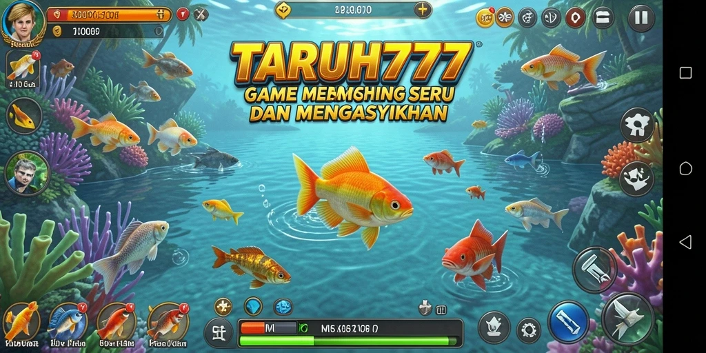 Tampilan menarik dari gameplay memancing di TARUH777 dengan ikan beragam.