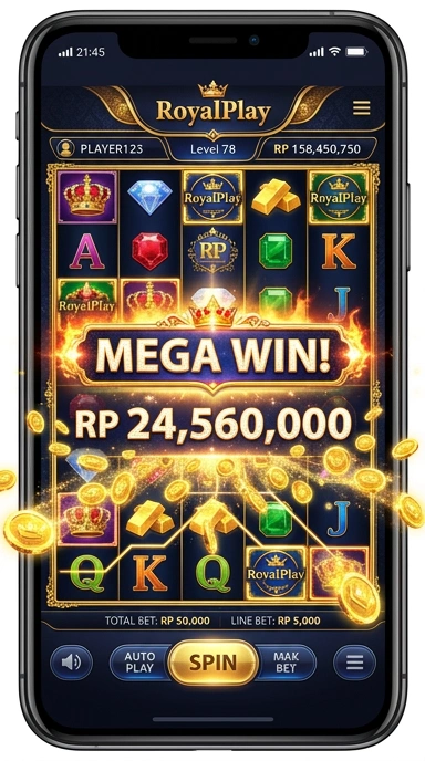 Tangkapan layar utama aplikasi royalplay dengan antarmuka yang menarik.